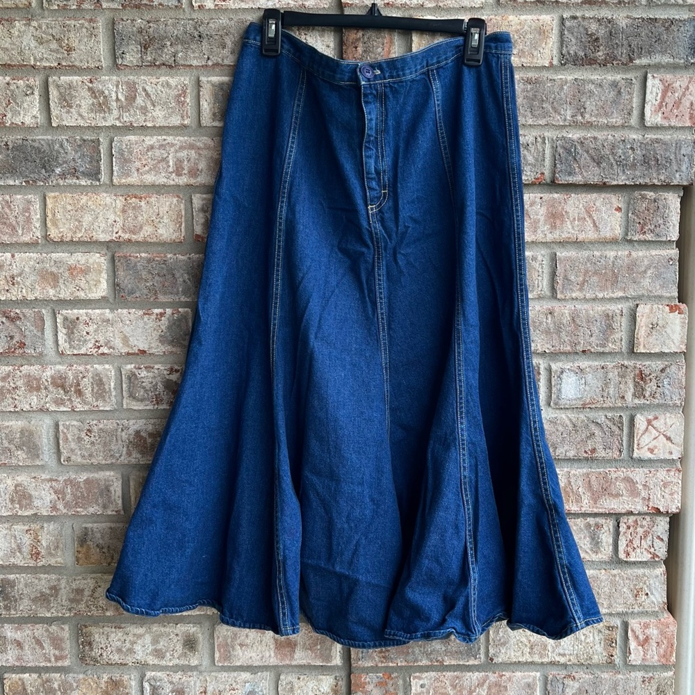 🍒💣 80’s vintage Cherokee western style denim maxi skirt